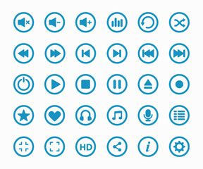 Collection of multimedia icon logo