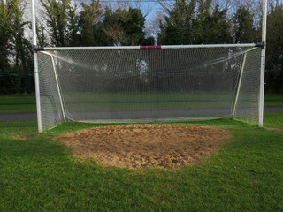 Irish National sports training ground with goal posts for Gaelic sports camogie, hurling, irish football, rugby and soccer.