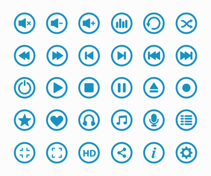 Collection of multimedia icon logo