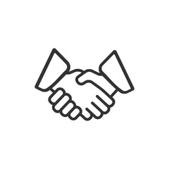 Handshake business outline icon logo