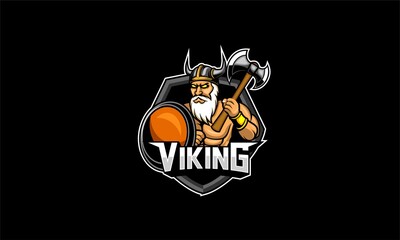 Viking hold axe mascot template