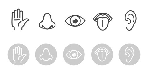 Vector illustration nose, ear, mouth,hand and eye