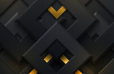 Luxury black and gold abstract geometric background