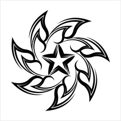 Tribal Tattoo Sun Star