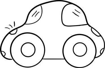 Coloring book automobile.Contour vector illustration of car for coloring book, isolated on white background.