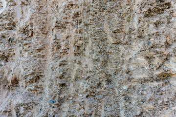 hill cut wall from close up