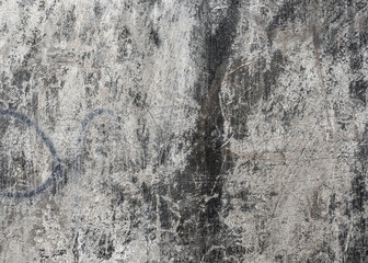 An old scratched gray dirty concrete wall.