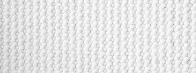 White modern carpet sheep's wool button loop scandinavian design texture, top view
