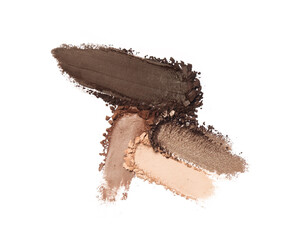 Crushed eyeshadow isolated on white