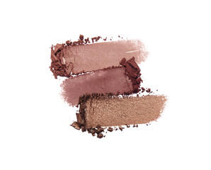Crushed eyeshadow isolated on white