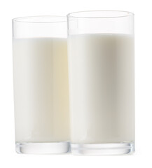 Glass of milk isolated on white background