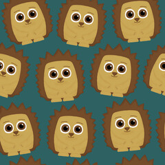seamless pattern with cute hedgehogs on a background