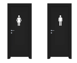 Male and female toilette door. vector