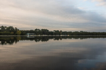 pretty landscape of the lake of the town of Soustons in the south west of France
