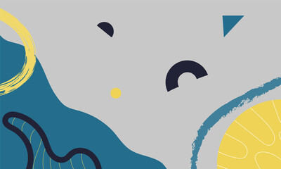 Abstract Graphic cute art background in soft yellow,navy and blue colours for stationery and advertising,greeting cards or to do lists, logo,planners, posters, web, covers,banners.Vector illustration