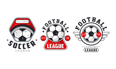 Football and Soccer Badges or Labels Vector Set