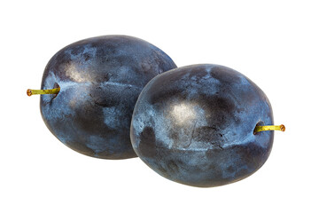 Fresh plum isolated on white background with clipping path