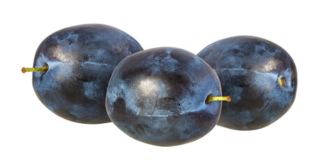 Fresh plum isolated on white background with clipping path