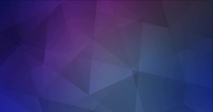 4K looping dark pink, blue video with polygonal shapes. Modern abstract animation with gradient. Screen saver for tech devices. 4096 x 2160, 30 fps. Codec Photo JPEG.