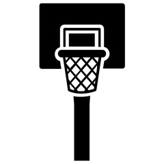 Fototapeta na wymiar A basketball rim and net basketball hoop vector icon isolated on a white background 