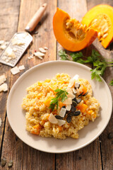 risotto with cream, parmesan and pumpkin