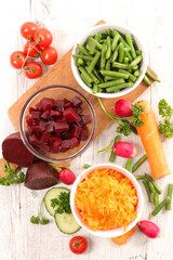 vegetable salad- beetroot, green bean and grated carrot