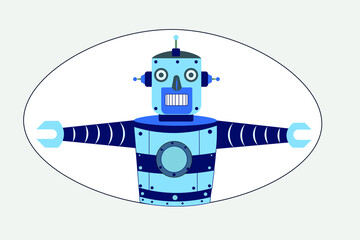 robot with open arms vector illustration Robot machine robotics