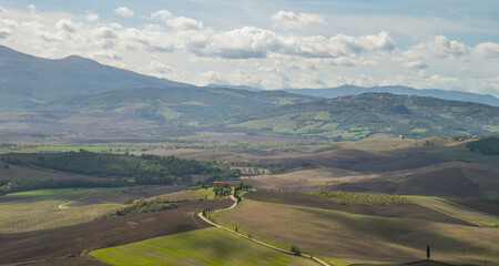 Scenic landscape of Tuscany in Italy