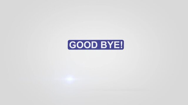 Good bye text banner animation. Good-bye outro title reveal.
