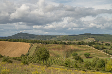 Scenic landscape of Tuscany in Italy