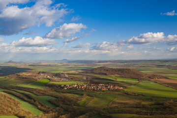 Fototapeta na wymiar View from the top of Oblik hill.Czech Republic