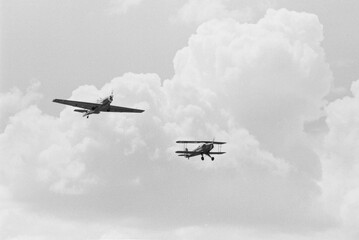 Barcelna, Spain; August 6, 2017: Very old classic and historic air plane. bu 131