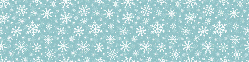 Christmas background with snowflakes. Design of winter seamless pattern. Vector