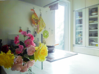 花のあるキッチン