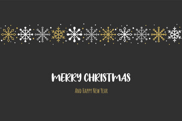 Fototapeta na wymiar Christmas background with snowflakes. Design of Xmas greeting card. Vector