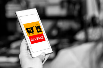 Big sale concept on a smartphone