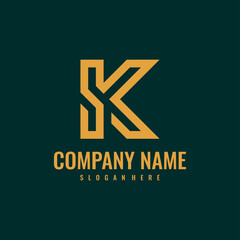 Abstract letter SK / KS logo design concept with monogram style