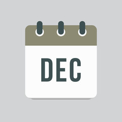 Vector icon day square calendar, month December