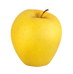 Fresh yellow apple isolated on white background with clipping path