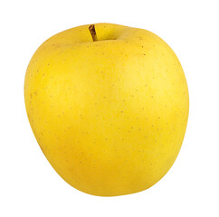 Fresh yellow apple isolated on white background with clipping path