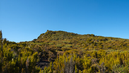 View on the highlands of Reunion Island, with a cloudscape