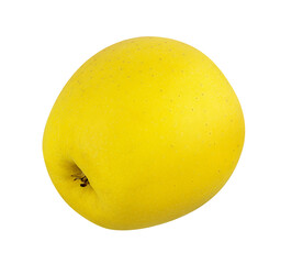 Fresh yellow apple isolated on white background with clipping path