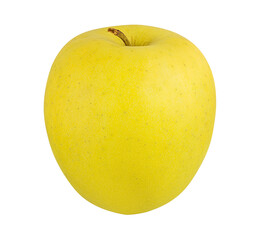Fresh yellow apple isolated on white background with clipping path
