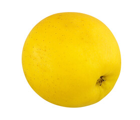 Fresh yellow apple isolated on white background with clipping path