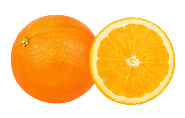 Juicy orange isolated on white background with clipping path