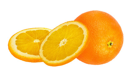 Juicy orange isolated on white background with clipping path