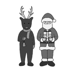 サンタとトナカイがやってきた