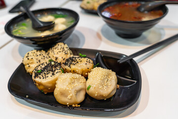 Yang's Fried Dumplings on a plate