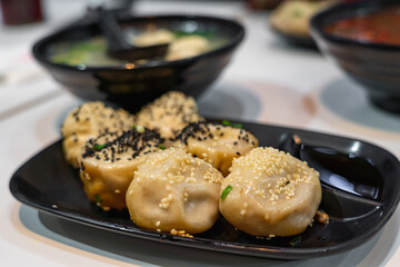 Yang's Fried Dumplings on a plate