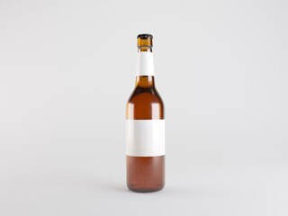 Bottle of Beer Mockup 3D illustration